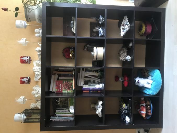 Étagère de rangement 16 cubes couleur wengé