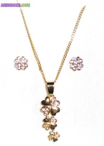 Collier Plaqué Or Trèfle LIVRAISON GRATUITE