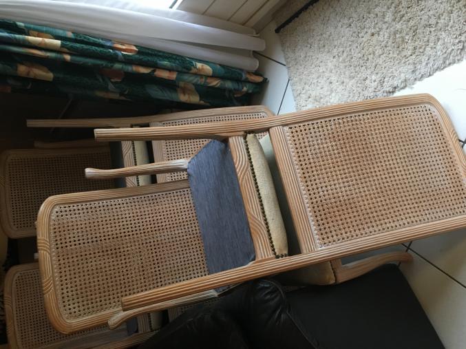 CHAISES HAUT DOSSIER CERUSE BLANC