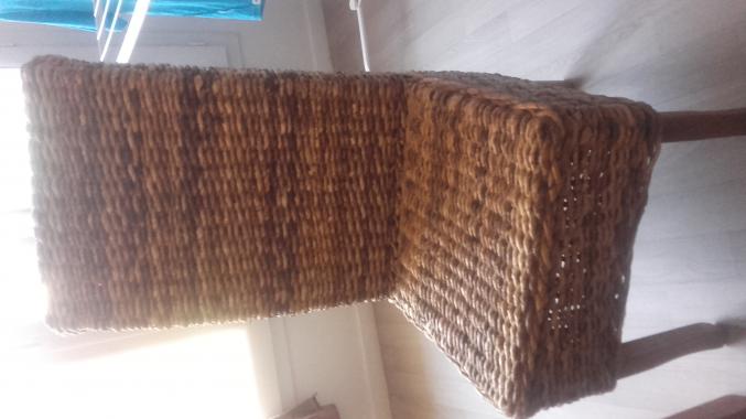 TABLE CARRE EN TECK 4 CHAISES