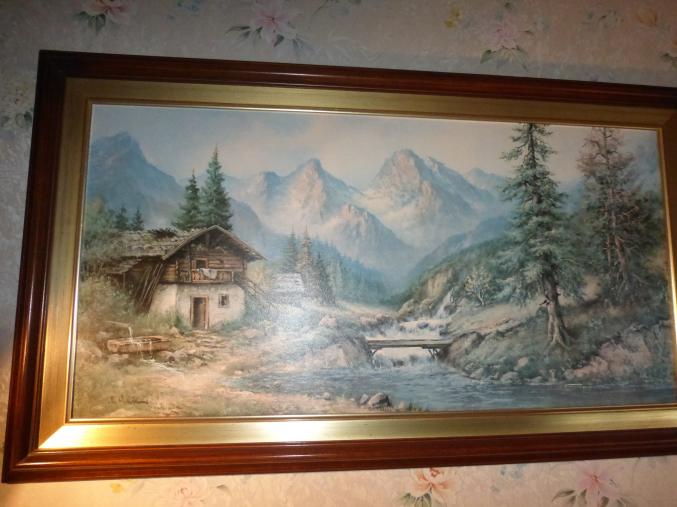Tableau décor chalet de montagne