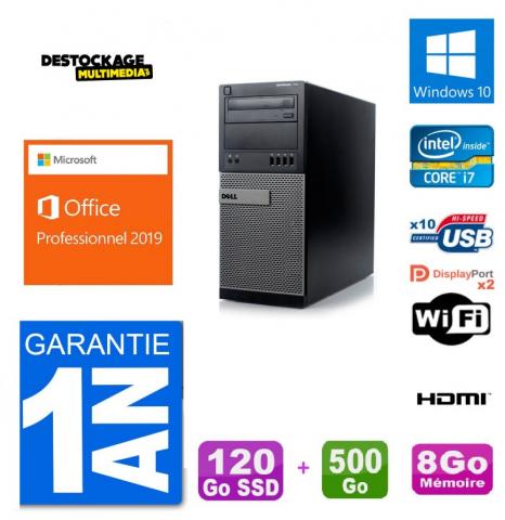 DELL OPTIPLEX 7010 CORE I7 3770 120 GO SSD 500 GO 8 GB WINDOWS 10 OFFICE BUSINESS 2019