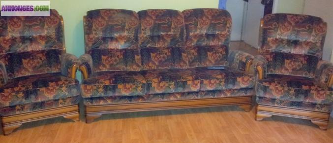Canapé 3 places + 2 fauteuilles