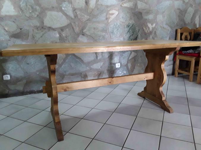 Table monastère en bois d'épicéa 140
