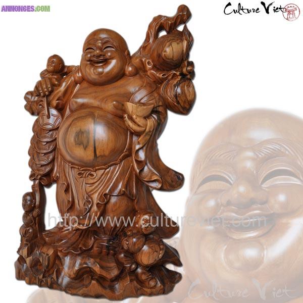 Bouddha Rieur Fortune en bois exotique