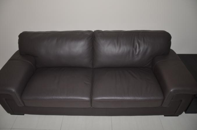 Canapé 3 places NEUF cuir de vachette Chocolat