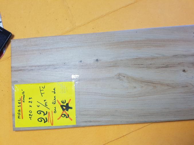 ARRIVAGE cerame lames parquet à 22e/m2/dalle 27e