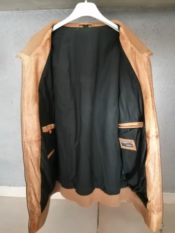 BLOUSON CUIR HEINE FAUVE