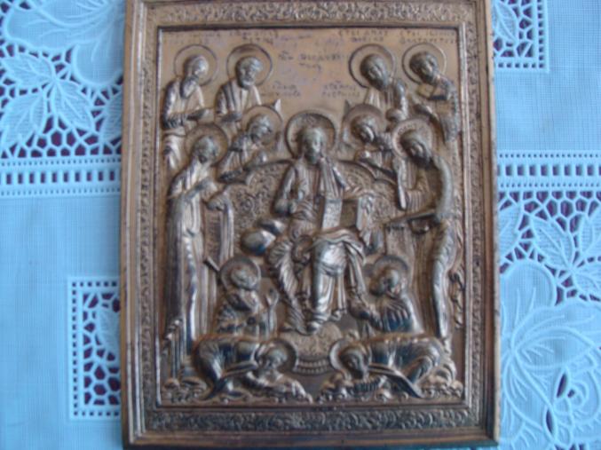 Image religieuse type icone en bronze