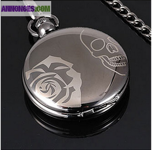 Montre à gousset motif squelette tres originale