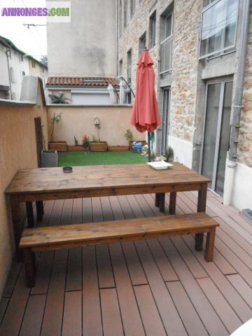 T3 duplex avec cour et terasse