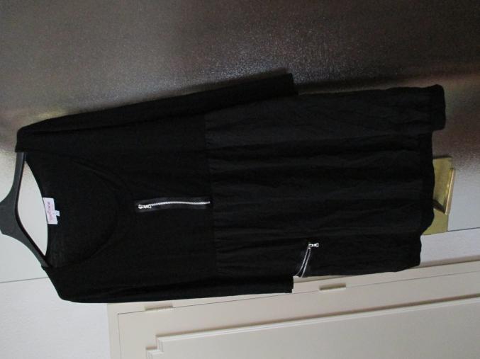 Tunique noire bi-matière Toscane