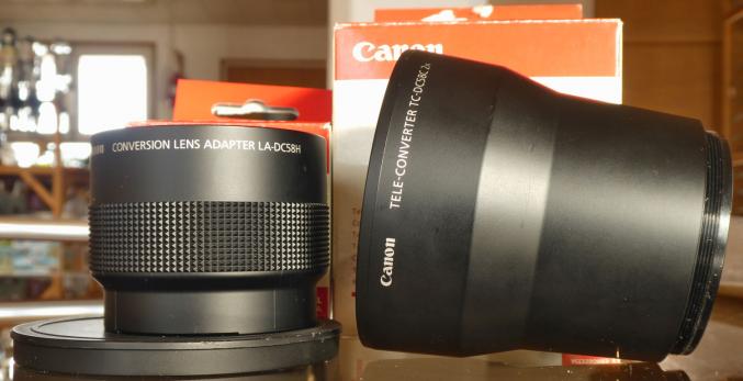 Doubleur de focale CANON TC-DC58C & bague d'adaptation LA-DC58H