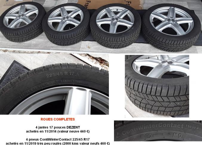 4 pneus 2 000 kms – 4 jantes alu 