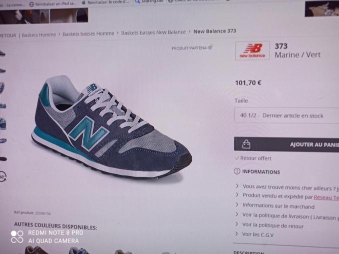 Basket New Balance 373 neuves t42