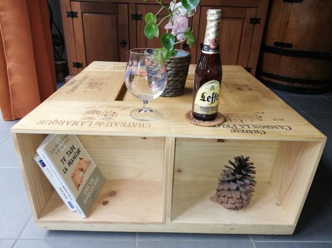 Table basse caisse vin