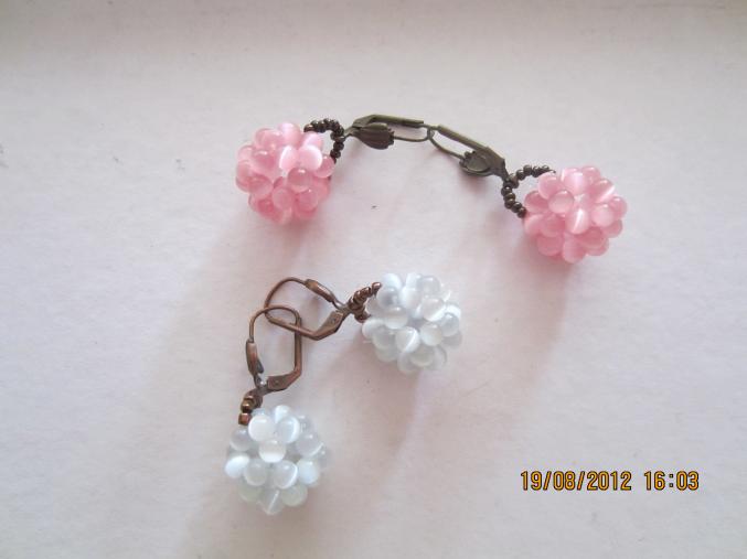 Boucles d'oreilles oeil de chat (fait main)