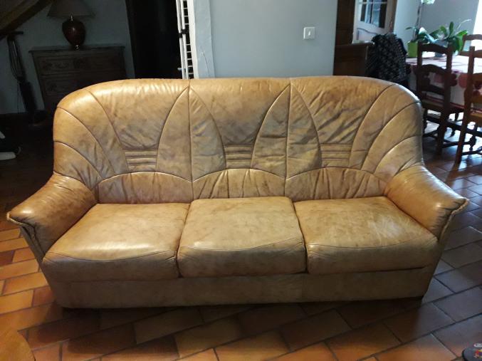 CANAPE 3 PLACES + 2 FAUTEUILS