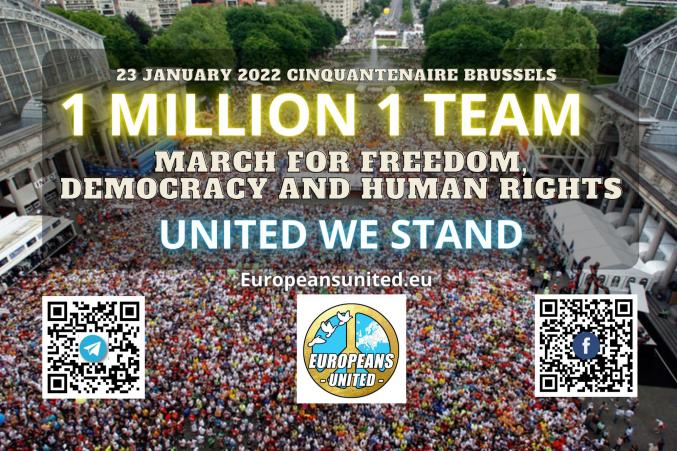Manifestation européenne pour la démocratie - Bruxelles 23 Janvier 2022