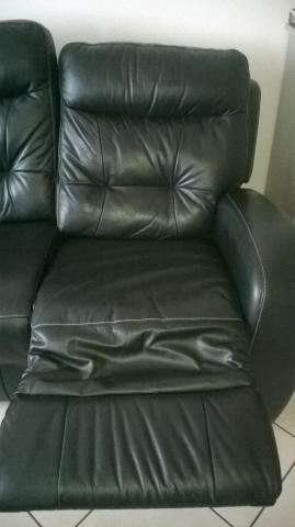 Canapé cuir noir 3 places relax