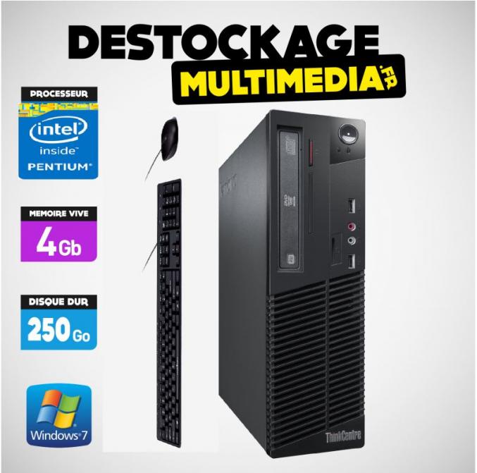 PC LENOVO M72E PENTIUM G850 4 GB 250 GO DVDRW WINDOWS 7 PRO GARANTIE 1 AN