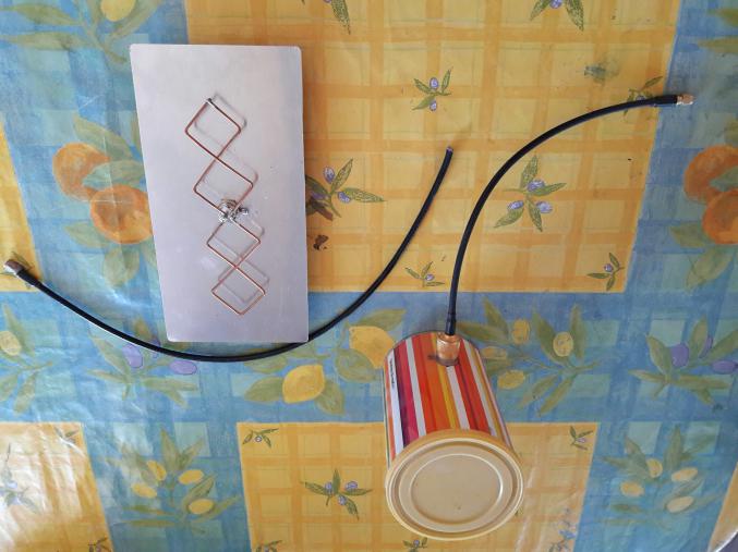 Antenne artisanales Ricorée et quadri-quad WIFI