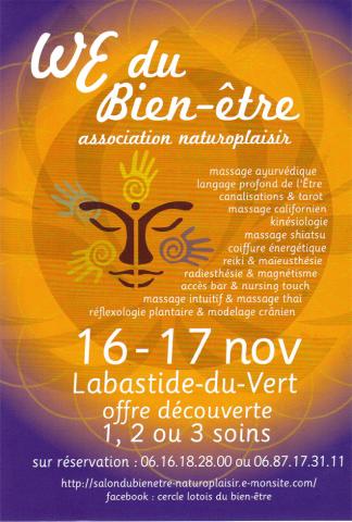 Week-end du bien-être des 16 et 17 novembre à Labastide-du-Vert (46)