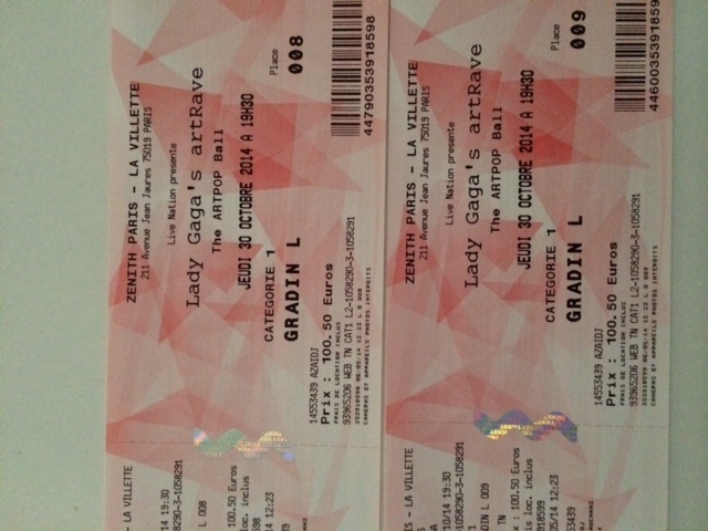 LADY GAGA au zenith de Paris en CAT1