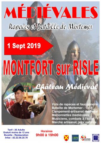 Médiévales de Montfort sur Risle "Bataille de Mortemer et Rapaces"