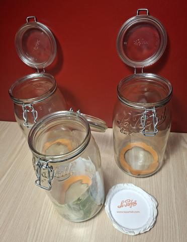 3 bocaux "LE PARFAIT" 3 Litres chacun. Neufs