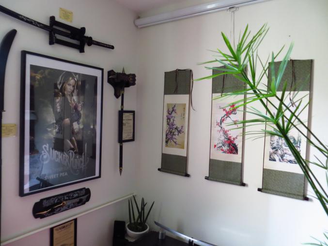 Peinture calligraphie japonaise Cerisiers Rouge