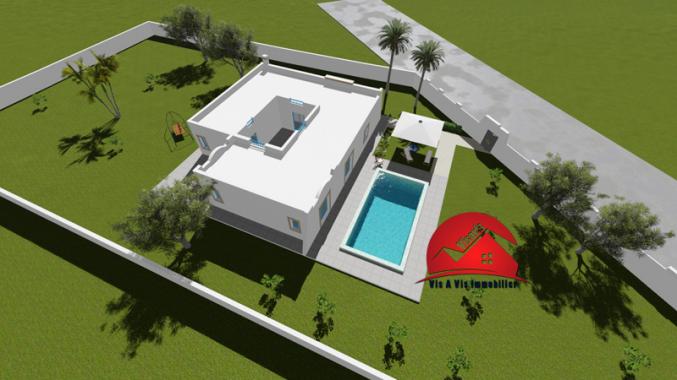 VENTE PROJET CLÉ EN MAIN A MEZRAYA DJERBA - HOUCH AVEC PISCINE