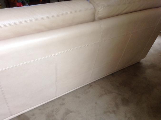 Canapé 3 pla cuir beige