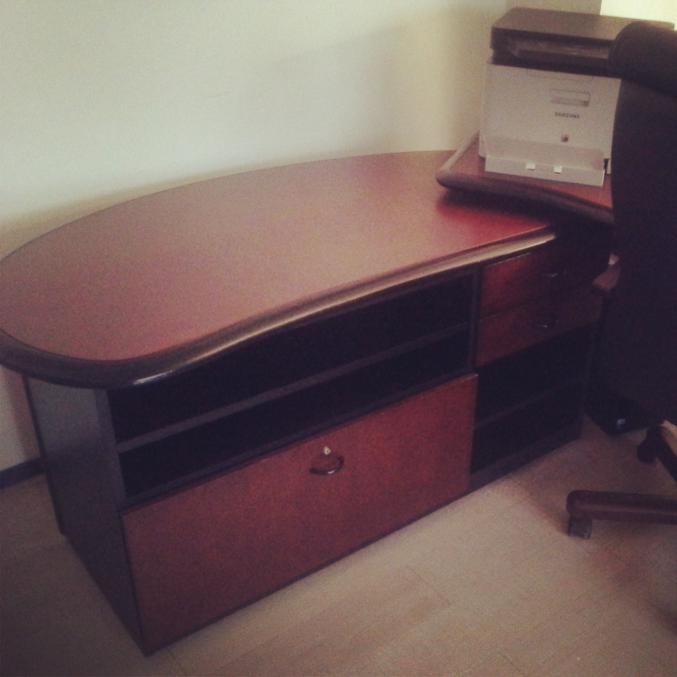 Bureau et Fauteuil de direction Acajou/Cuir