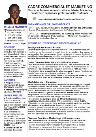 Cadre Commercial et Marketing