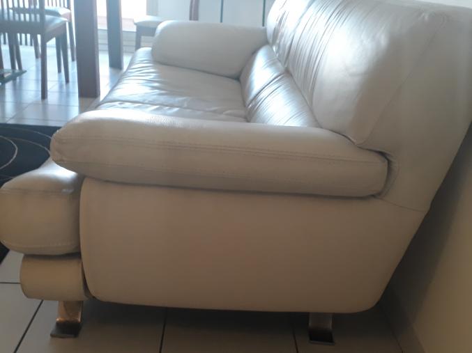 Canape cuir blanc