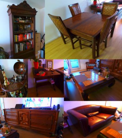 Lot mobiliers style colonial (salon, chambre, cuisine)