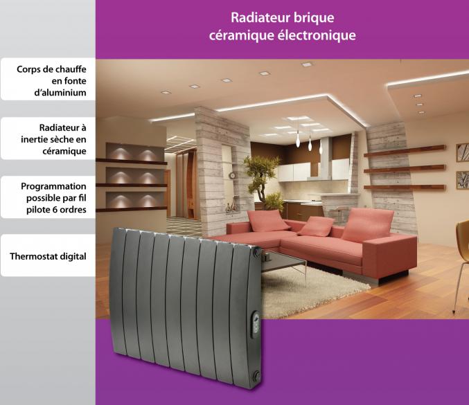 RADIATEUR ELECTRIQUE A INERTIE CERAMIQUE design galbé