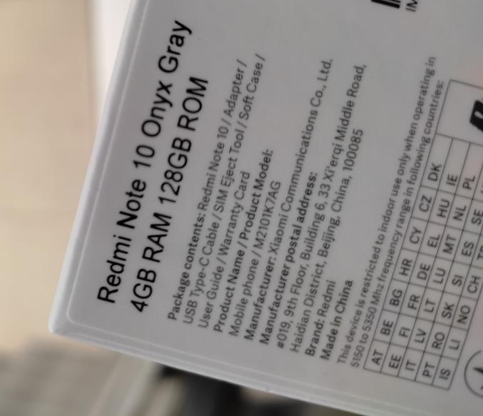 Xiaomi Redmi Note 10 neuf