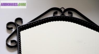 MIROIR ART DECO EN FER FORGE
