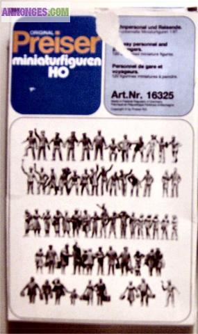 120 figurines à peindre : "personnels de gares et voyageurs" de marque PREISER HO ref 16325