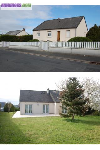 Pavillon T4 plain-pied sur sous-sol, en bon état