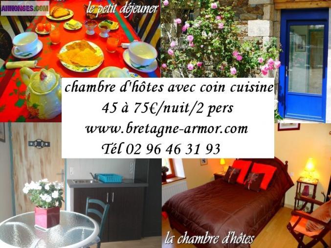 Jolies chambres d'hôtes pas cher avec kitchenette 10 mn mer