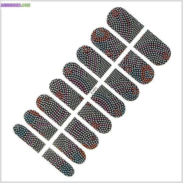 SET DE MANUCURE DESIGN - STICKERS EFFETS PERLES