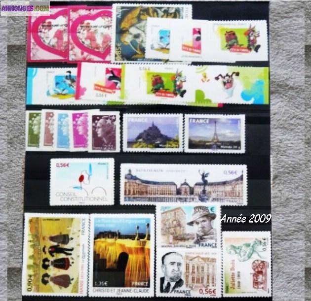 Année 2012 complète timbres France adhésif/autocollant