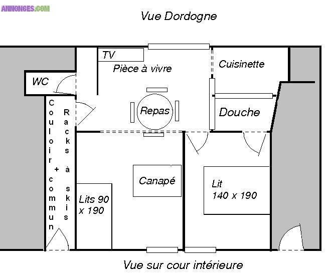Appt RDC coeur du Mont Dore parking et cour privés