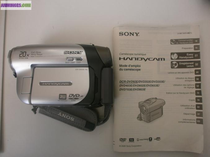 Camescope sony dcr dve 92 e