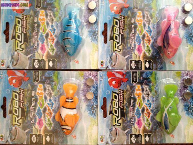 LOT 4 Robos fish neuf- 4 couleurs 4 piles incluses