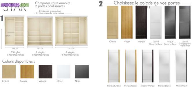 ARMOIRE Wengé L249x H224 x P64 cm