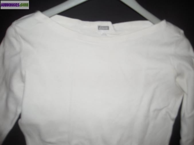 Polo blanc tâché Etam taille 36